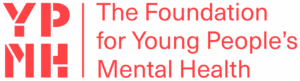 Logo for “The Foundation for Young People’s Mental Health” with “YPMH” in bold red letters and the organization’s name in red text on a light gray background.